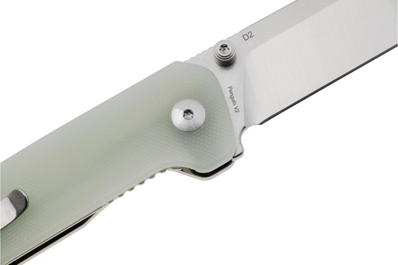 QSP Knife Penguin V2 QS130V2-G1 Two-Tone D2, Jade G10, zakmes