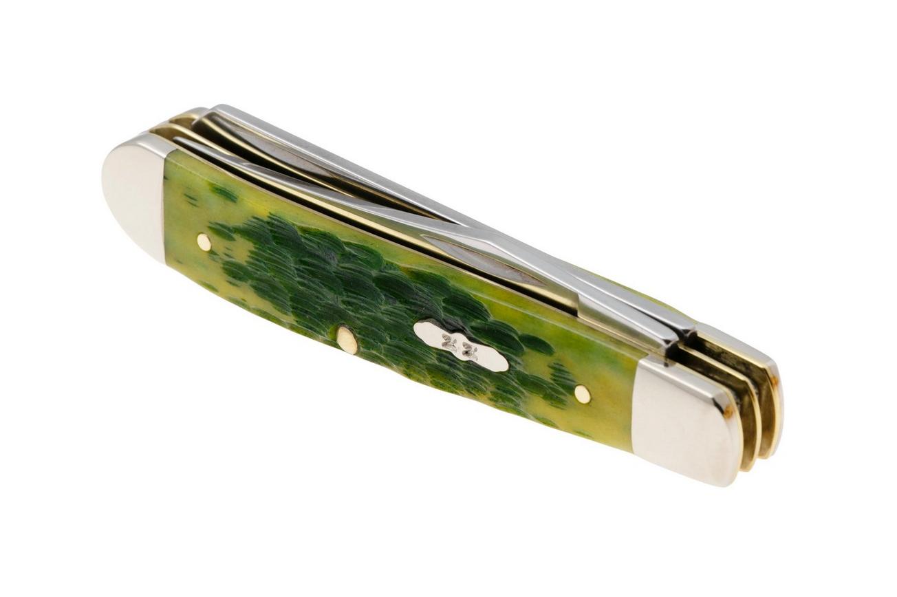 Case Mini Trapper 27861, Green Apple Bone, Peach Seed Jig, 6207 SS zakmes
