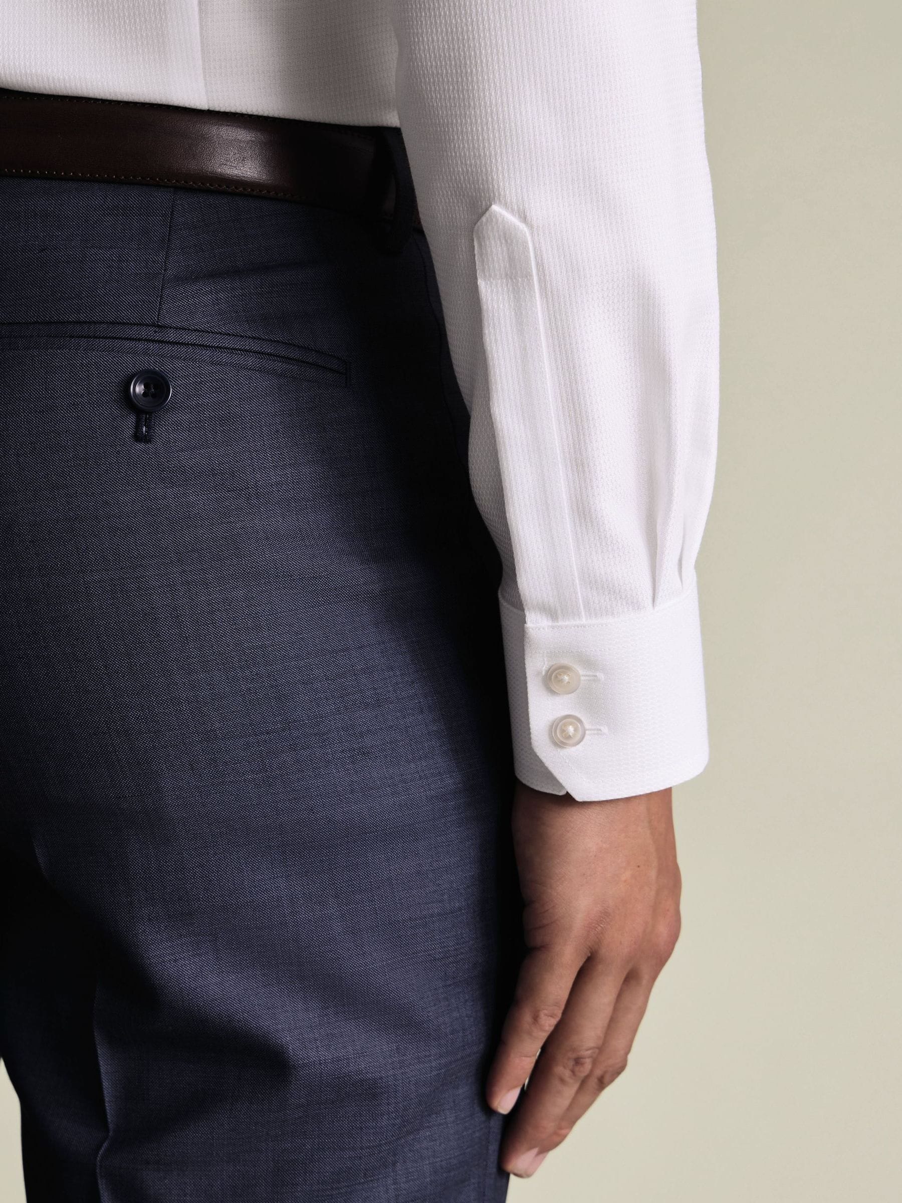 Charles Tyrwhitt Non-Iron Stretch Burlington Weave Cutaway Slim Fit Shirt