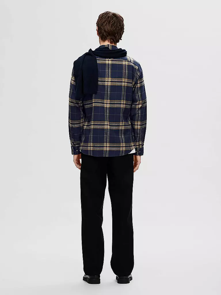 SELECTED Flanellhemd Slim Fit SLHSLIMOWEN creme