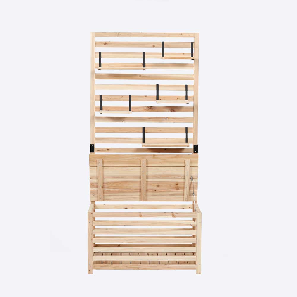 Home Deluxe - Balkonscherm - ORELIA - Afmetingen 80 x 40 x 171 cm | Tuinbankscherm | Tuinkist