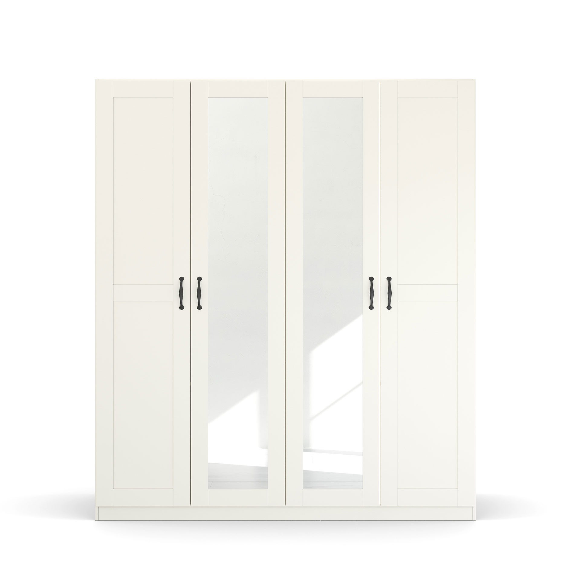 Drehtürenschrank - alpinweiß - 2 Spiegeltüren - 181 cm