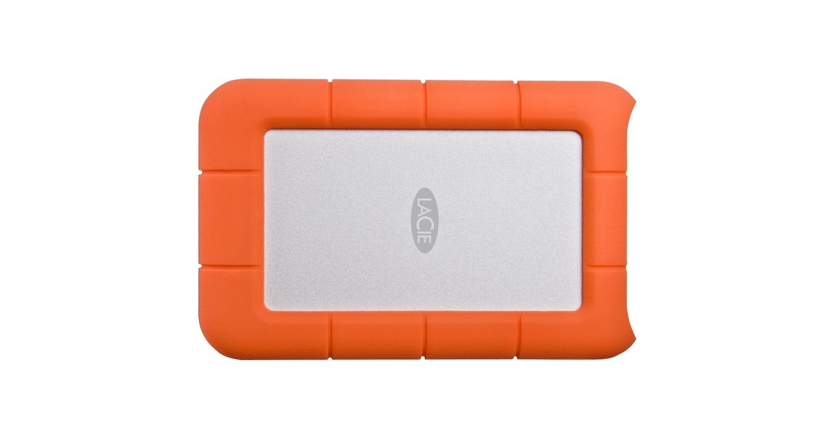 LaCieRugged Mini, 1 TB externe harde schijf  (Zilver/oranje, USB 3.0)