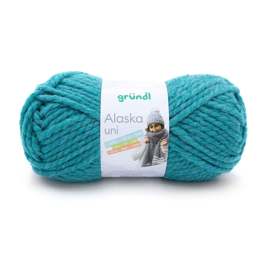 Pelote de laine ALASKA bleu canard 100g