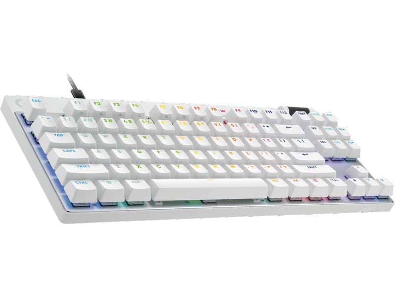 Logitech Gaming-Tastatur Pro X TKL Rapid Weiss Kabelgebundene Gaming-Tastatur ohne Ziffernblock mit analogen Switsches