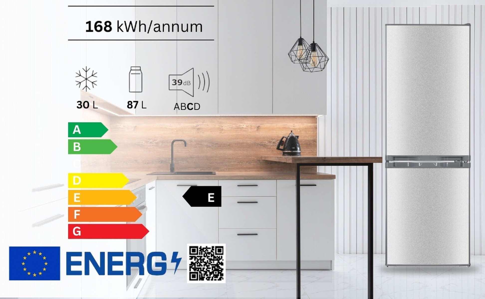 PKM KG230KHEIX Kühlgefrierkombination 173L Inox silber Kühlschrank LED