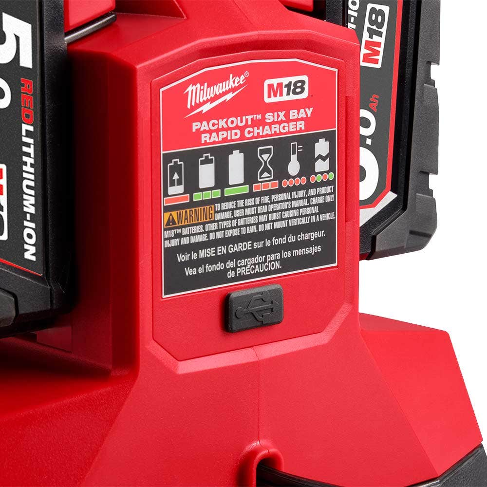 MILWAUKEE PACKOUT™ 6 Bay Rapid Charger M18PC6