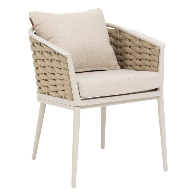 Ensemble table de jardin + 8 fauteuils empilables YCONIA Argile