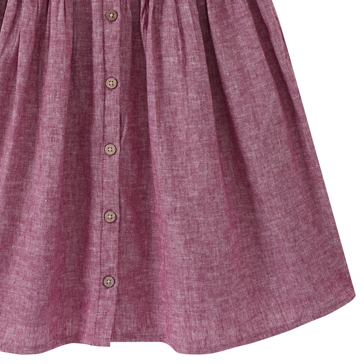 Topolino Pure Collection Mädchen Kleid aus Leinen-Mix dunkelrosa