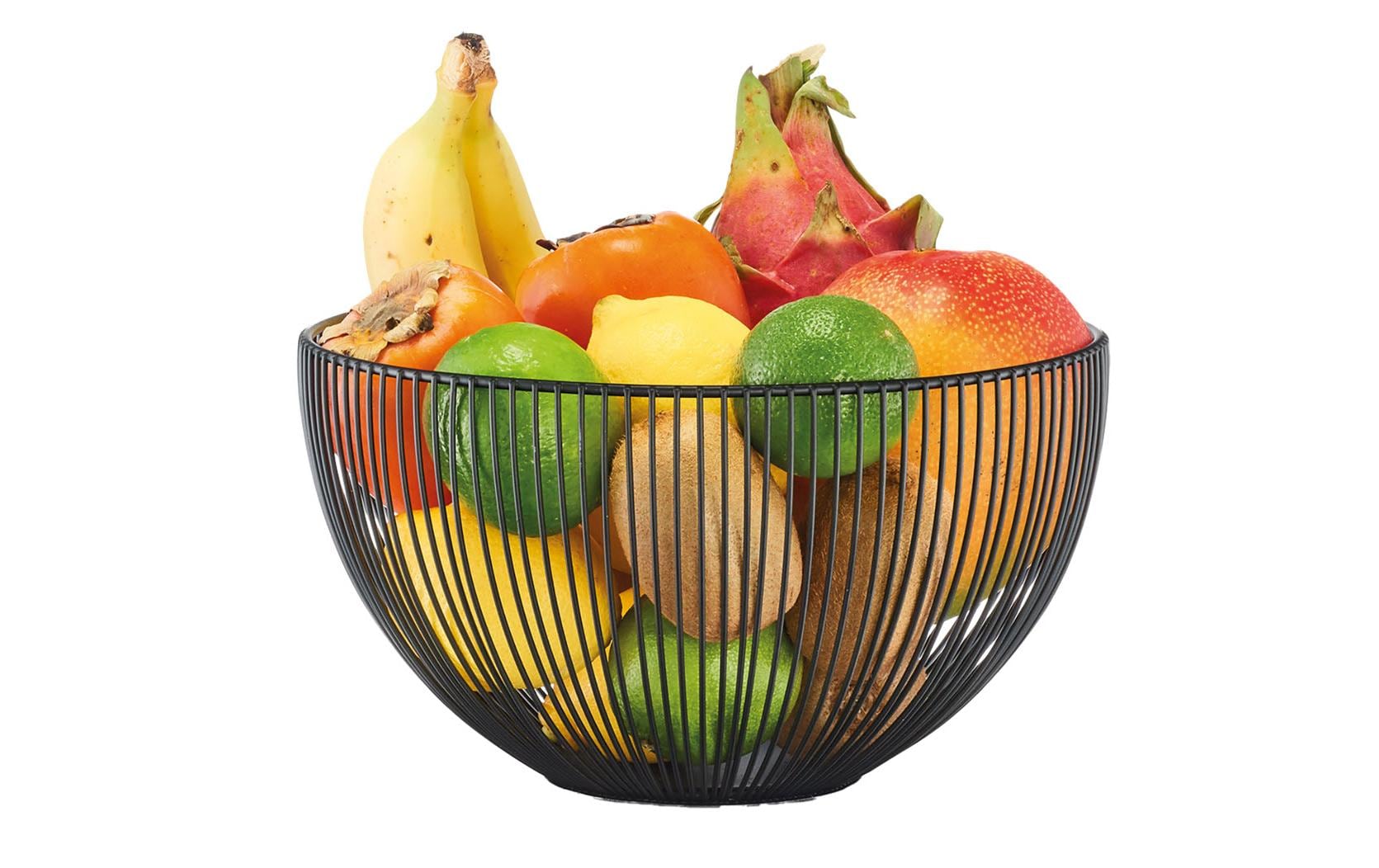 Früchtekorb hoch, SchwarzMetall Obstkorb