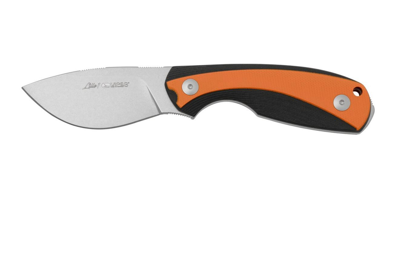 Viper Lille 1, VT4022GBO, Stonewash Elmax, Black & Orange G10 vaststaand mes, Jesper Voxnaes design
