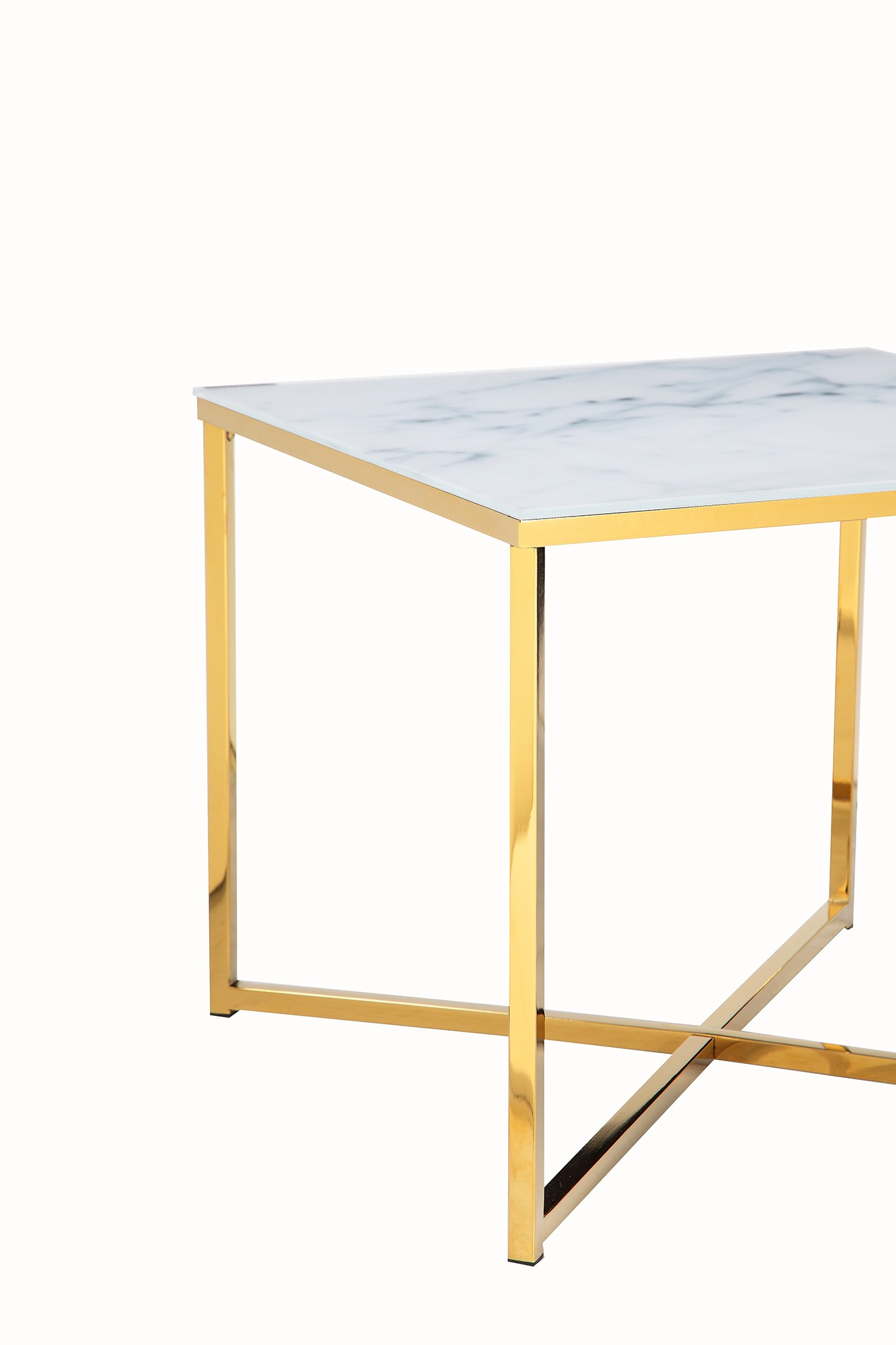 Beistelltisch Silber 55x55 cm Wohnzimmertisch Couchtisch Sofatisch Glastisch