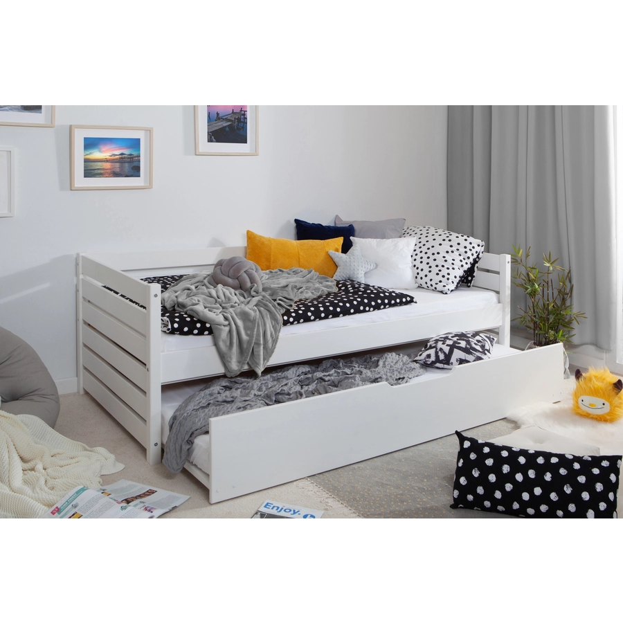 TICAA Sofabett Naomi inkl. Ausziehbett, 90x200 Weiß