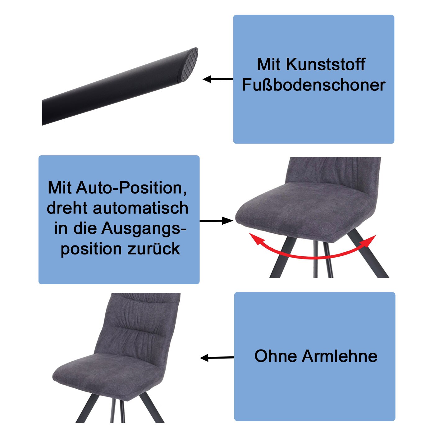 2er-Set Esszimmerstuhl MCW-J69, Küchenstuhl Stuhl, drehbar Auto-Position, Samt ~ rosa