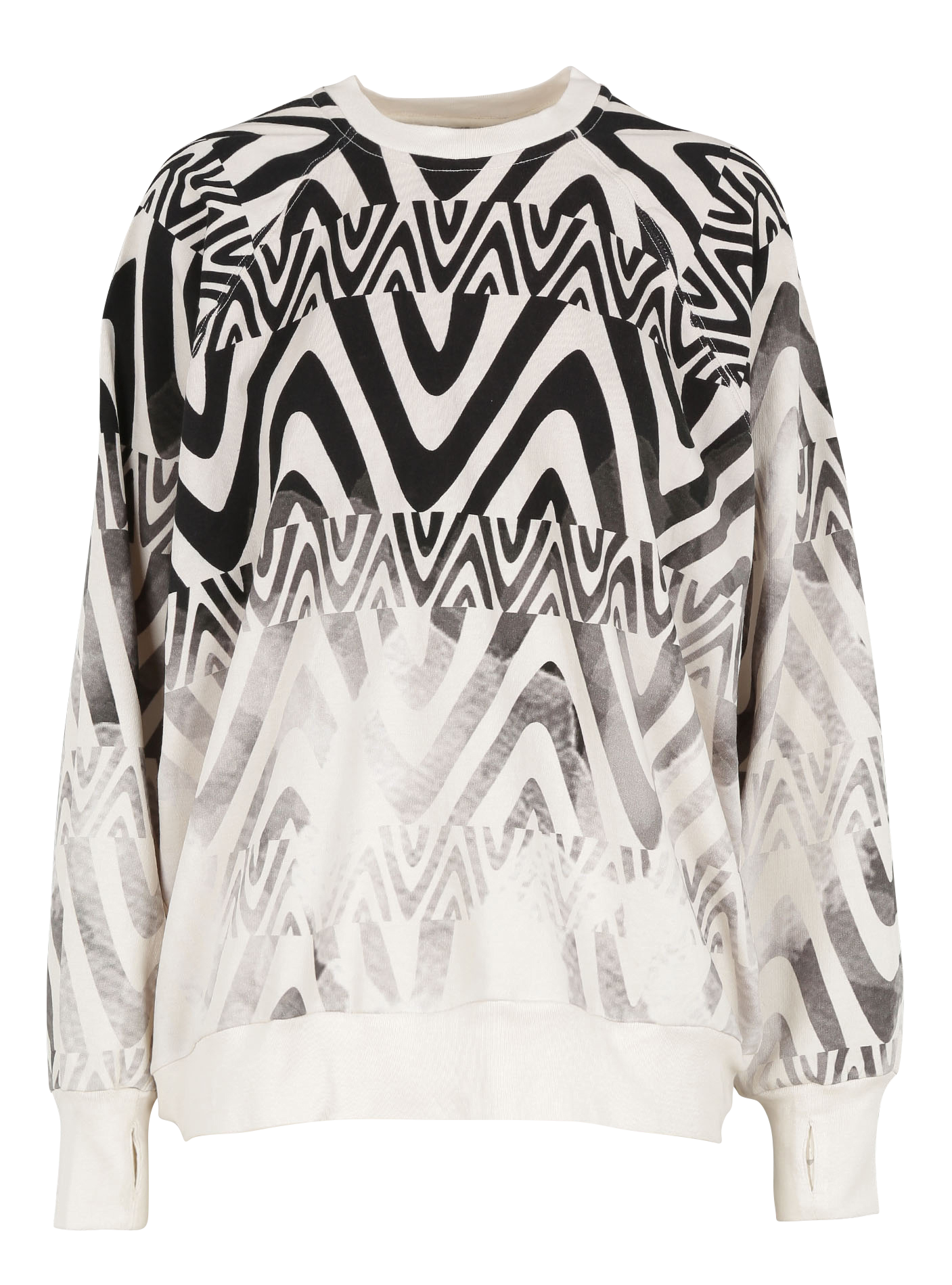 ABEDA - Sweat col rond ample en coton | Noir