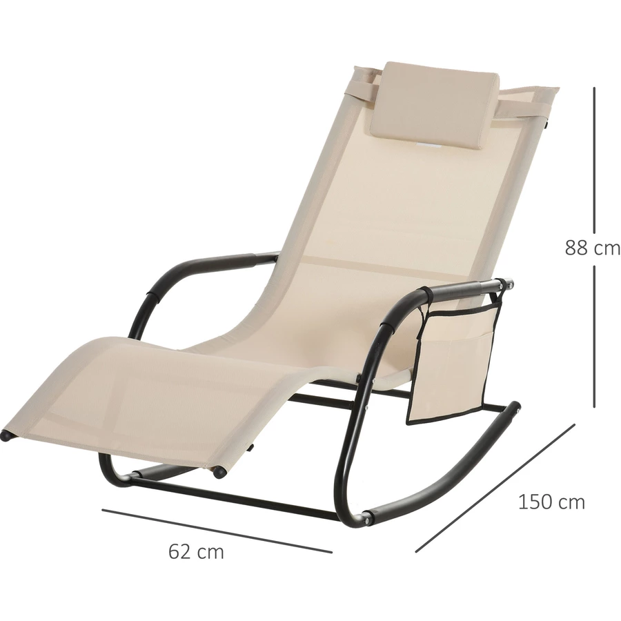 Outsunny Schaukelstuhl atmungsaktive Mesh-Gewebe beige