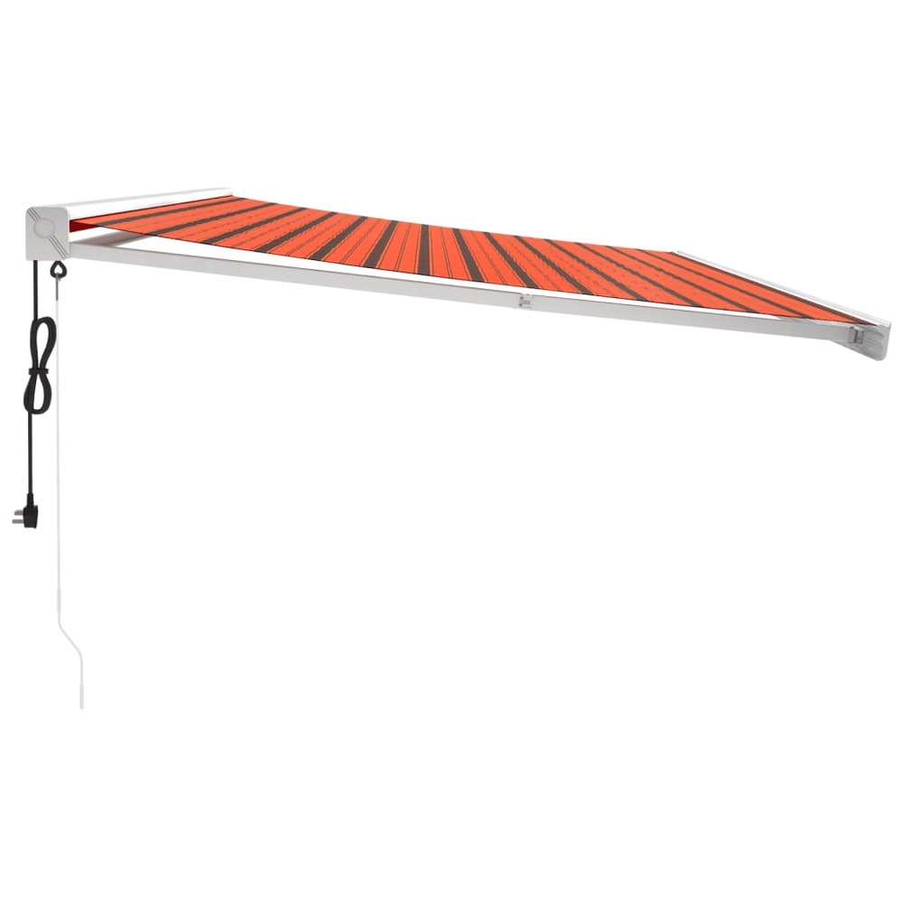 Auvent rétractable orange et marron 5x3 m tissu et aluminium