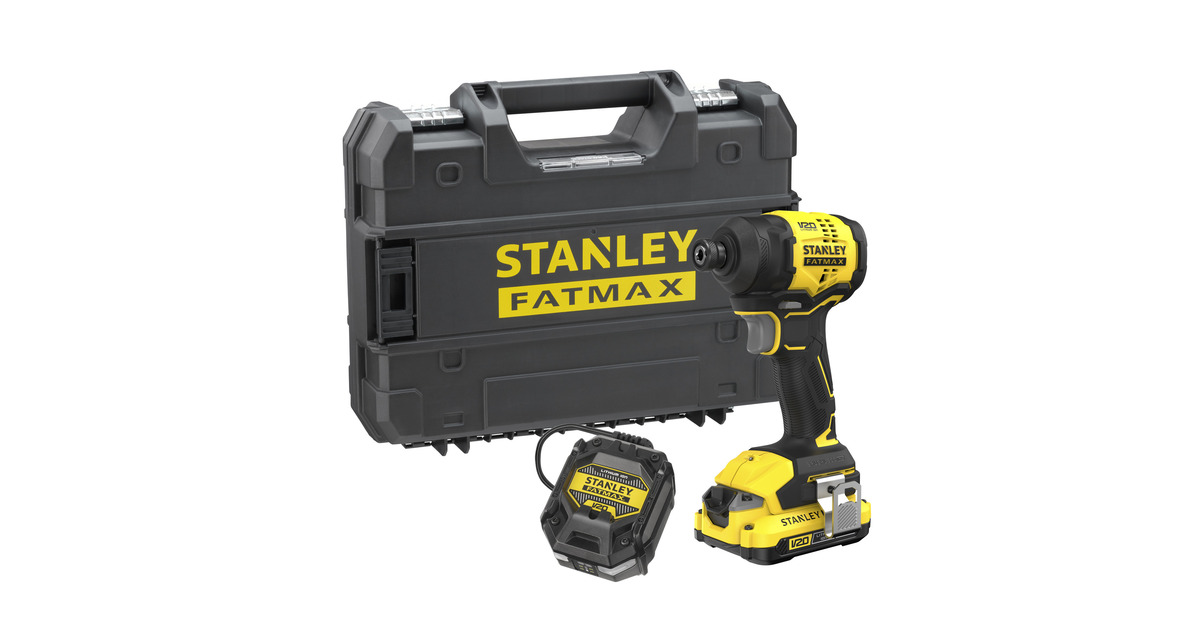 StanleyFATMAX V20 18V Slagschroevendraaier  (Zwart/geel, Accu en oplader inbegrepen, met koffer)