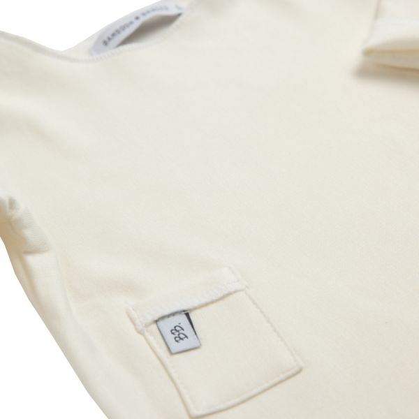 Bamboom T-shirt Lange Mouw Crème 1 Mnd