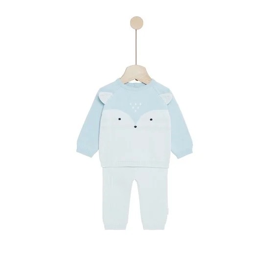 Petit Cocon Mignon Ensemble en tricot   Bleu        de               P'tit bisou