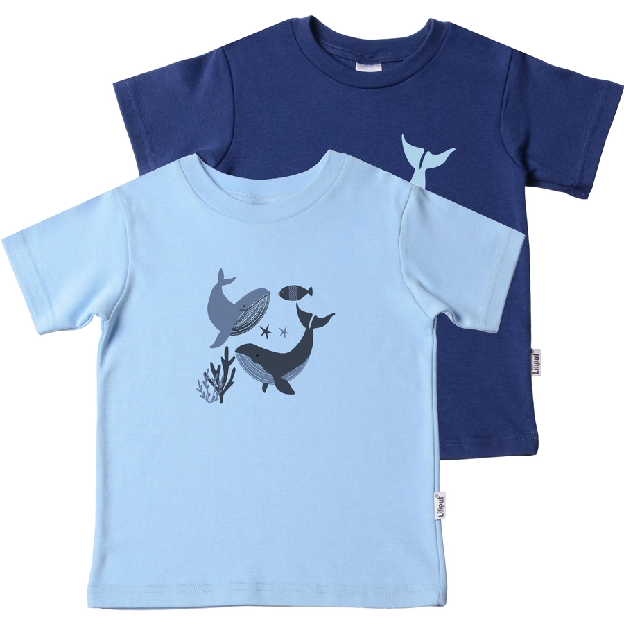 Liliput T-Shirts im 2er Pack Wal hellblau-dunkelblau