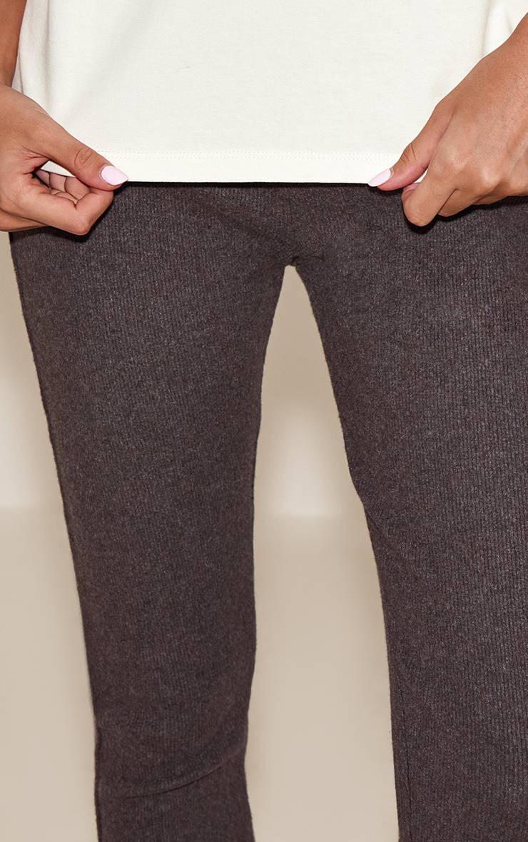 Chocolat Legging Côtelé Brossé