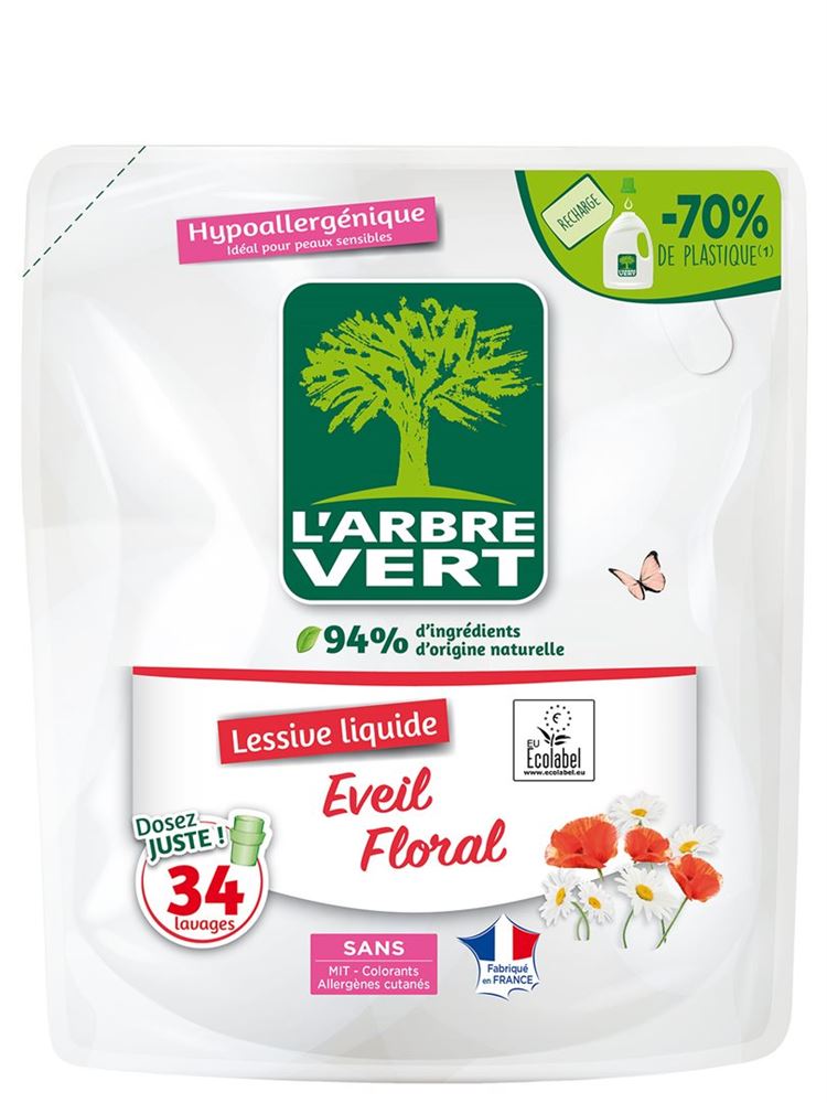 L'ARBRE VERT Refill Flüssigwaschmittel liq Blumenduft Btl 1.53 lt