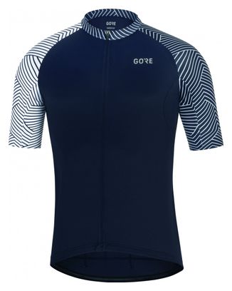 Maillot Manches Courtes Gore Wear C5 Bleu foncé/Blanc