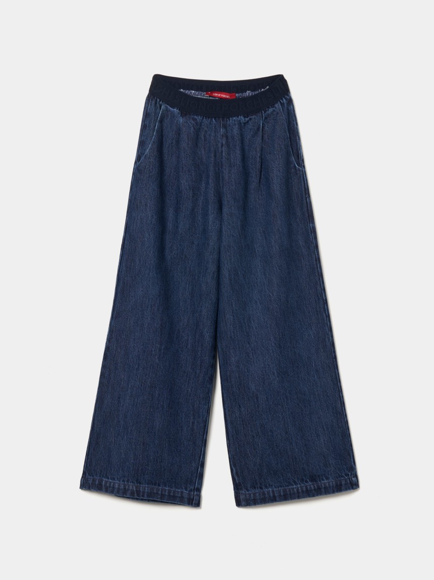 Calças denim wide leg