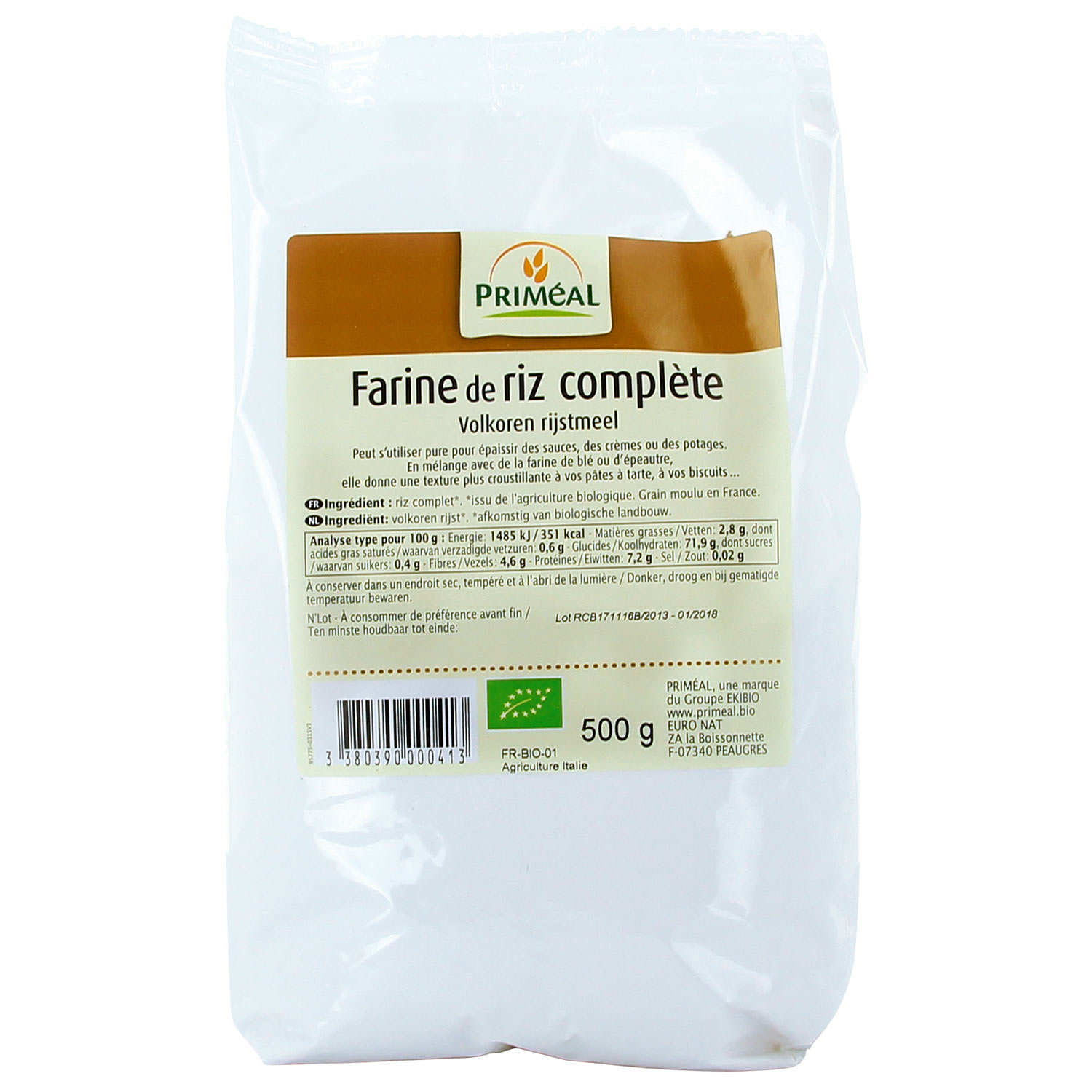 Farine complète de riz bio