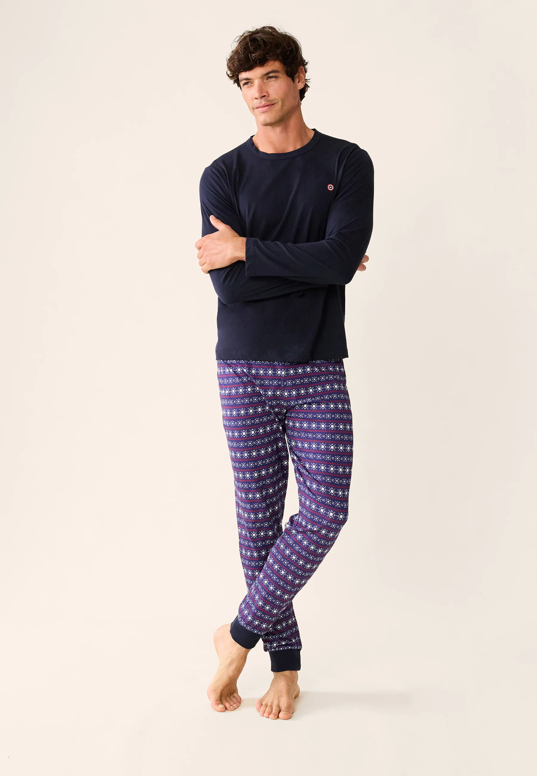 Ensemble de pyjama t-shirt et pantalon en coton-Ensemble Pyjama Manuel Flocon