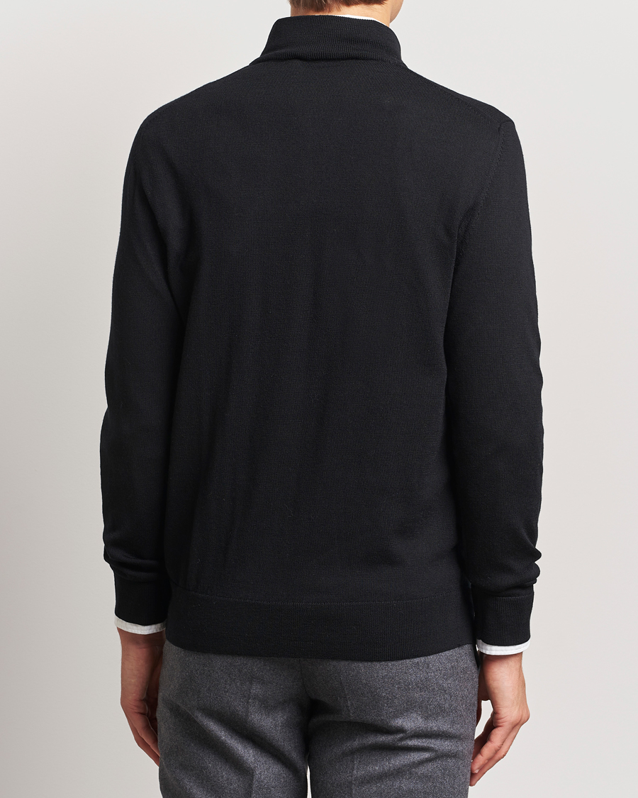 Charles Tyrwhitt Pure Merino Zip Neck Jumper Black