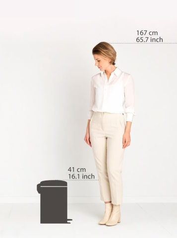 NewIcon Pedaalemmer, 12 liter, kunststof binnenemmer - Brilliant Steel