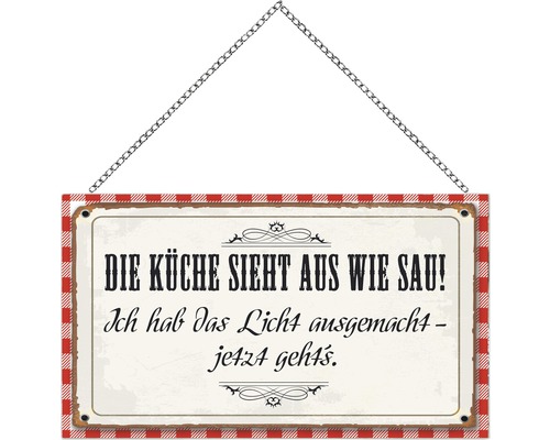 Houten bord met ketting: 