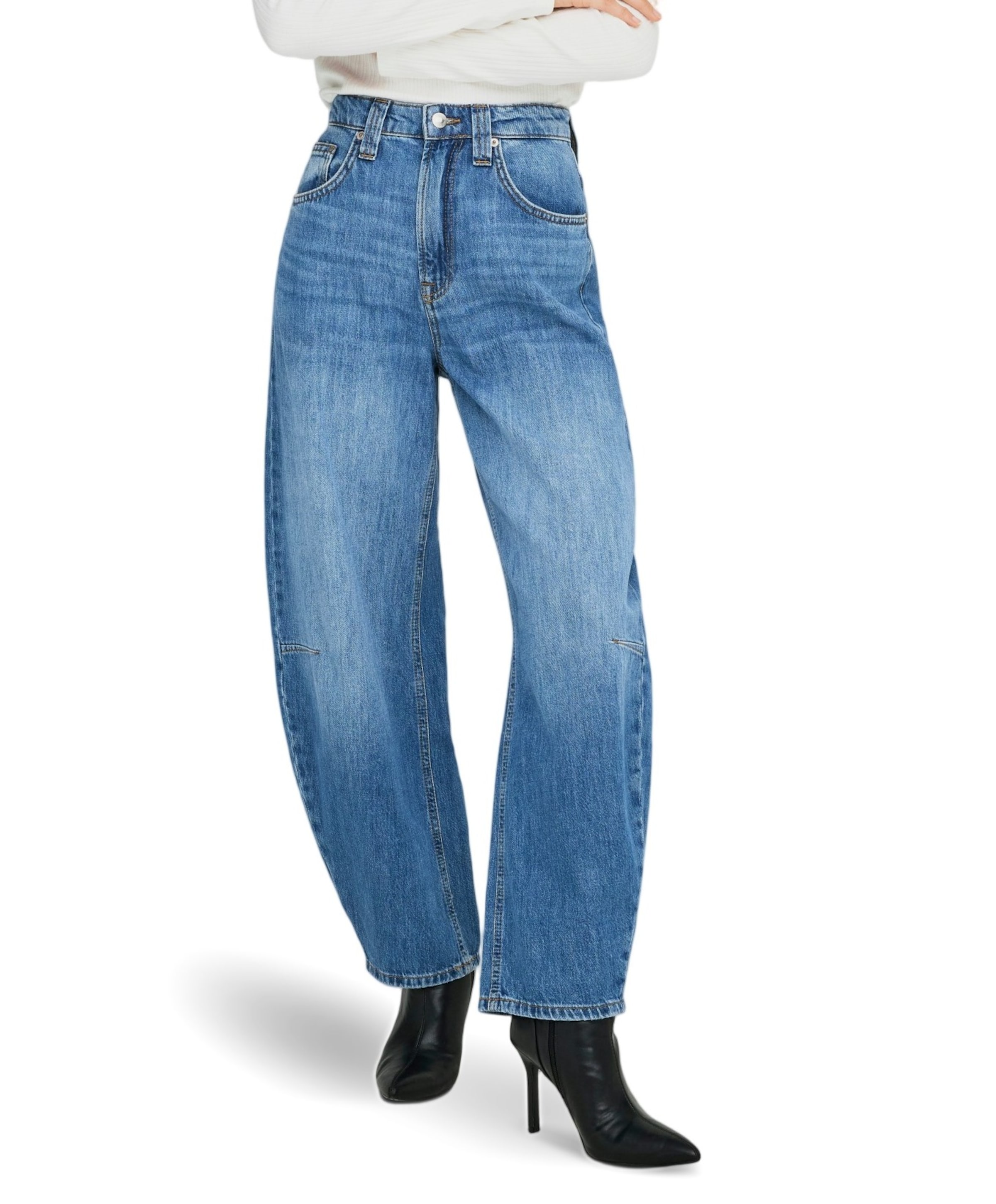 Only ONLFRANKIE HW ANK BARREL DNM DOT548 dames jeans blauw