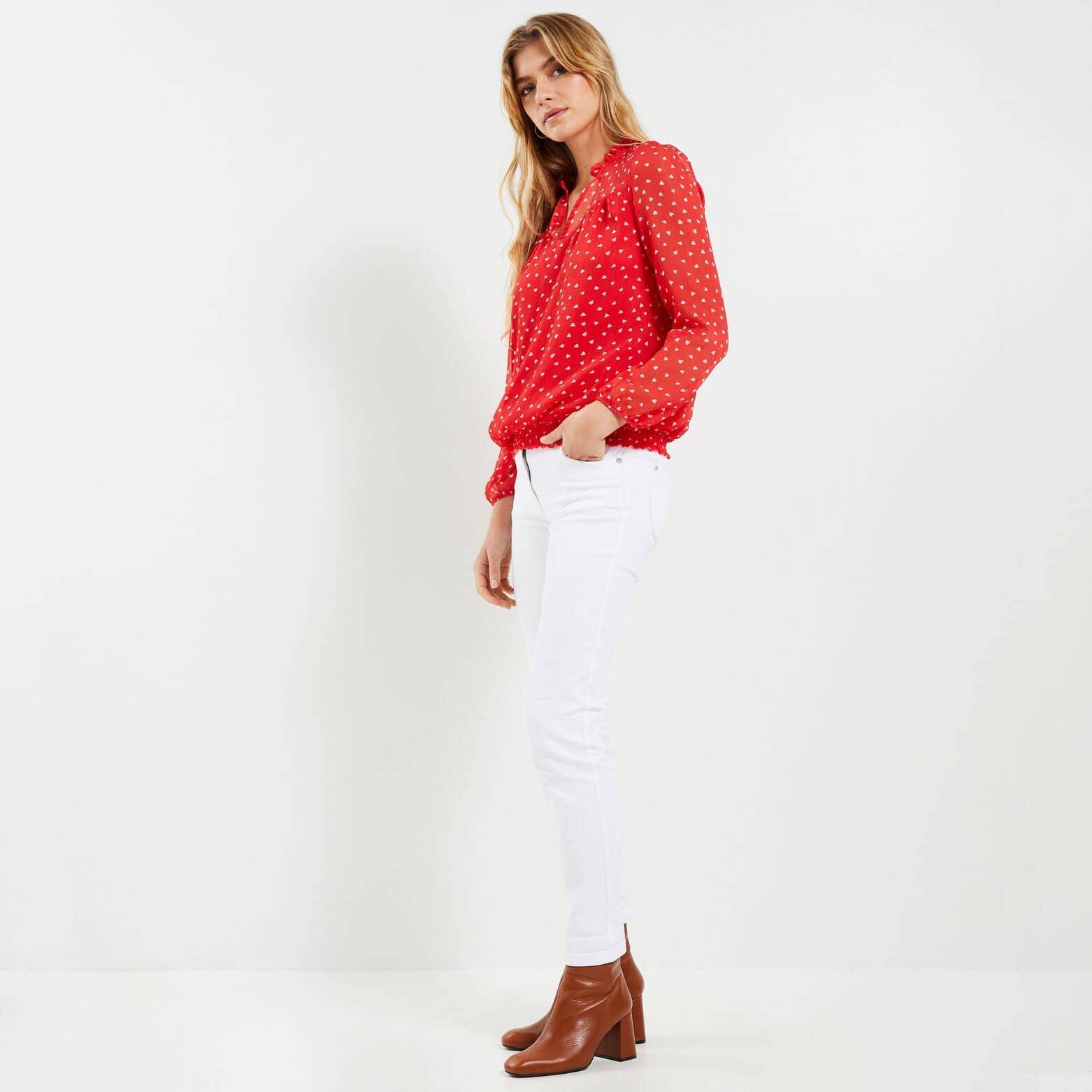 Blouse col V femme