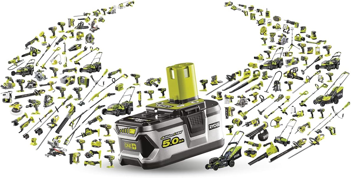 RYOBI 18 V ONE+ Akku-Rasenkantenschneider RY18EGA-0 (Verstellbarer Griff, 22 cm Messer, 4-stufige Schnitthöheneinstellung, ohne Akku und Ladegerät)
