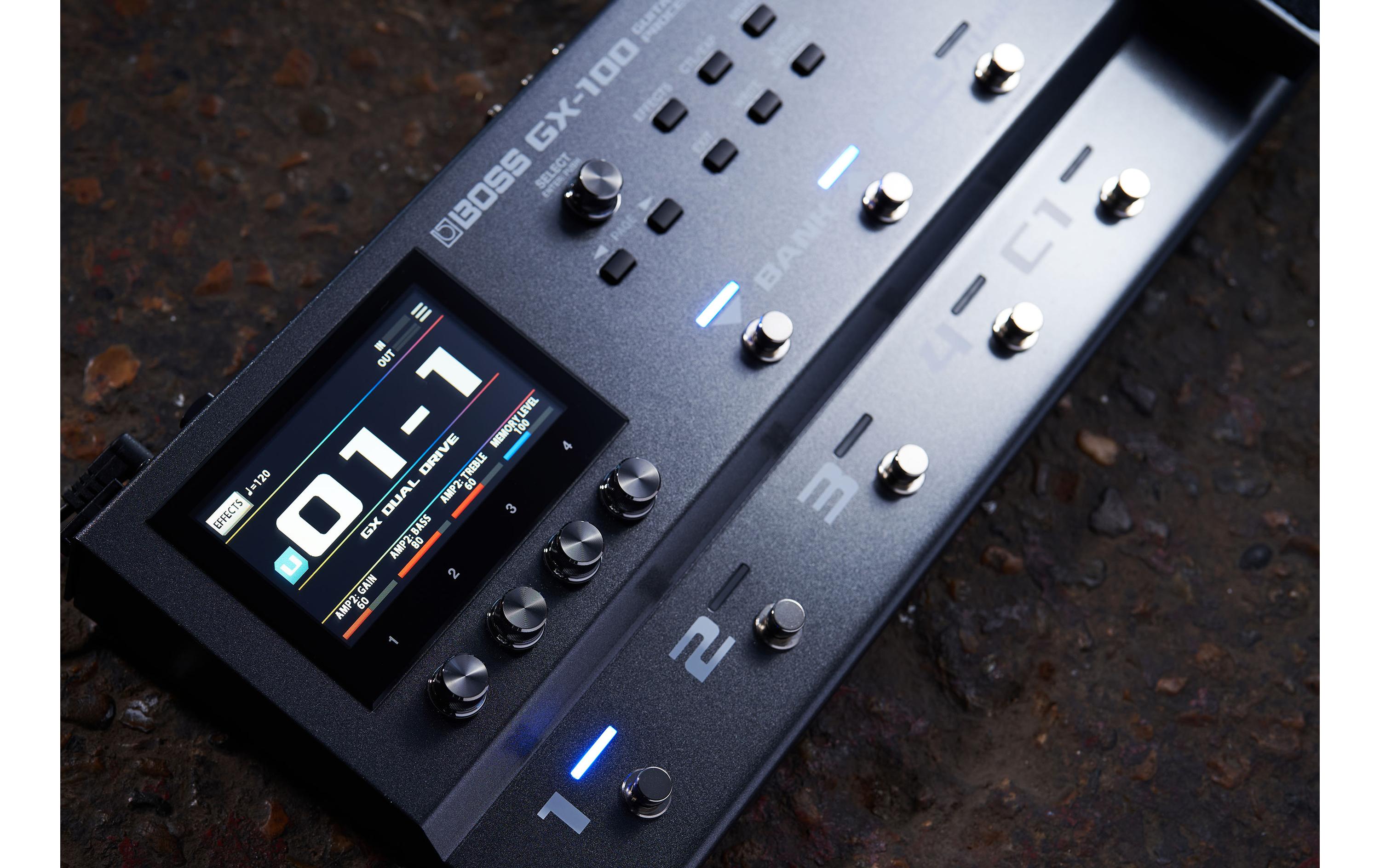 Effektgerät GX-100<br>Gitarreneffektprozessor mit neuen Farben für Ihren Sound