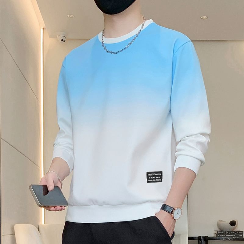 Lefitt - Sweatshirt met ronde hals en kleurverloop