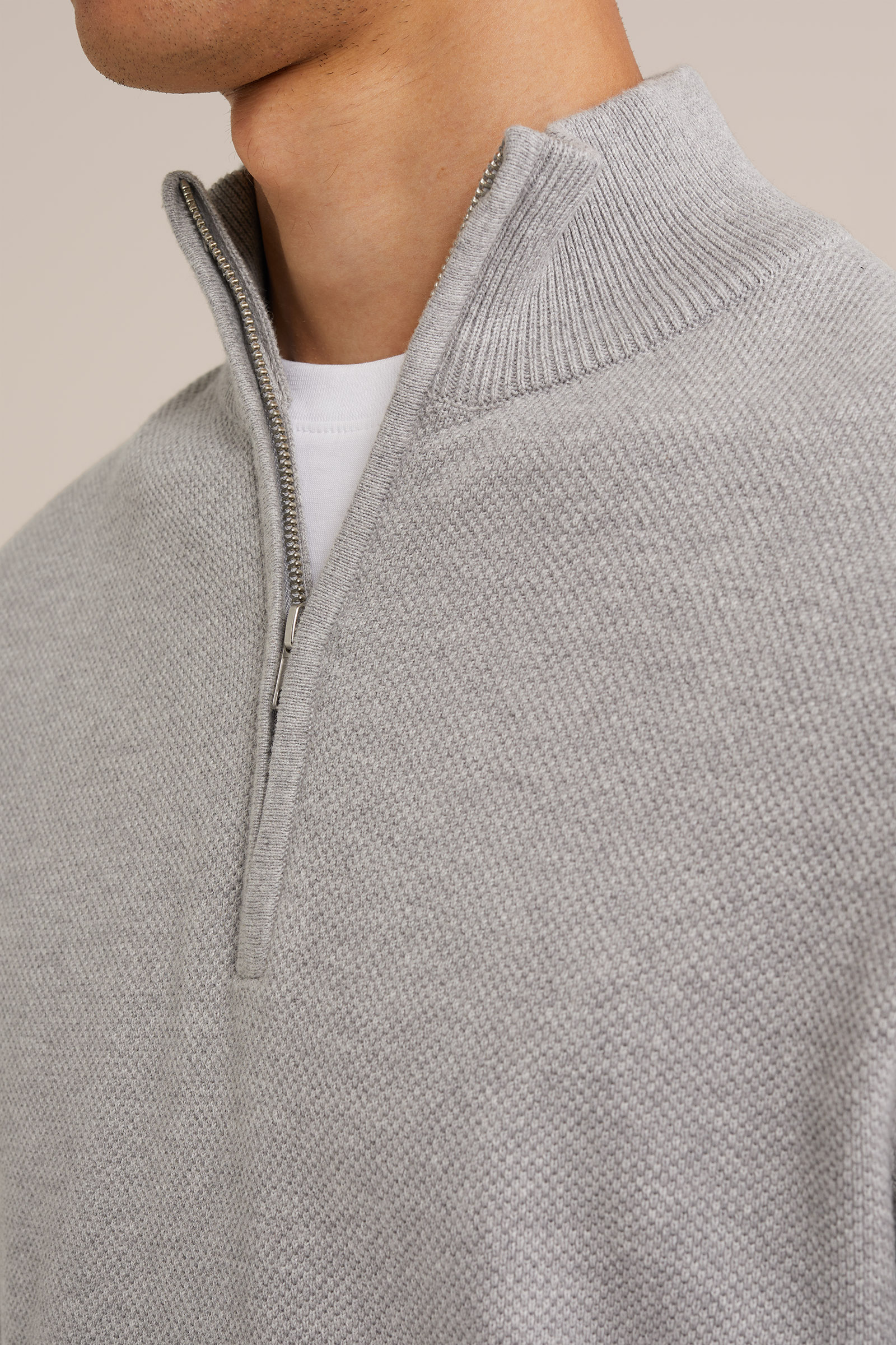 trui met rits WE Fashion Lichtgrijs