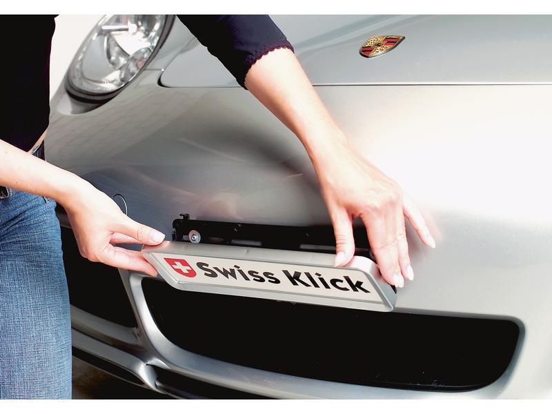 Swiss Klick Kennzeichenhalterset Langformat Weiss Nummernschild-Set 8 x 30 cm und 11 x 51 cm