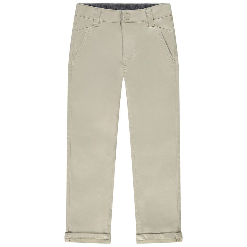 Pantalon chino en sergé pour garçon - Gris chiné
