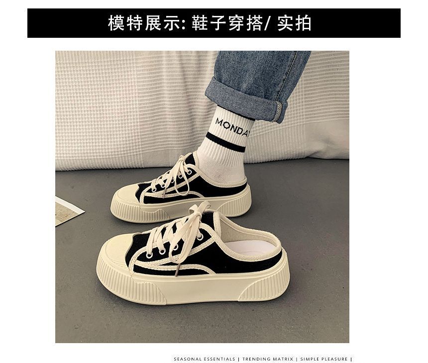 caneik - Contrasterende Platform Sneaker Mules