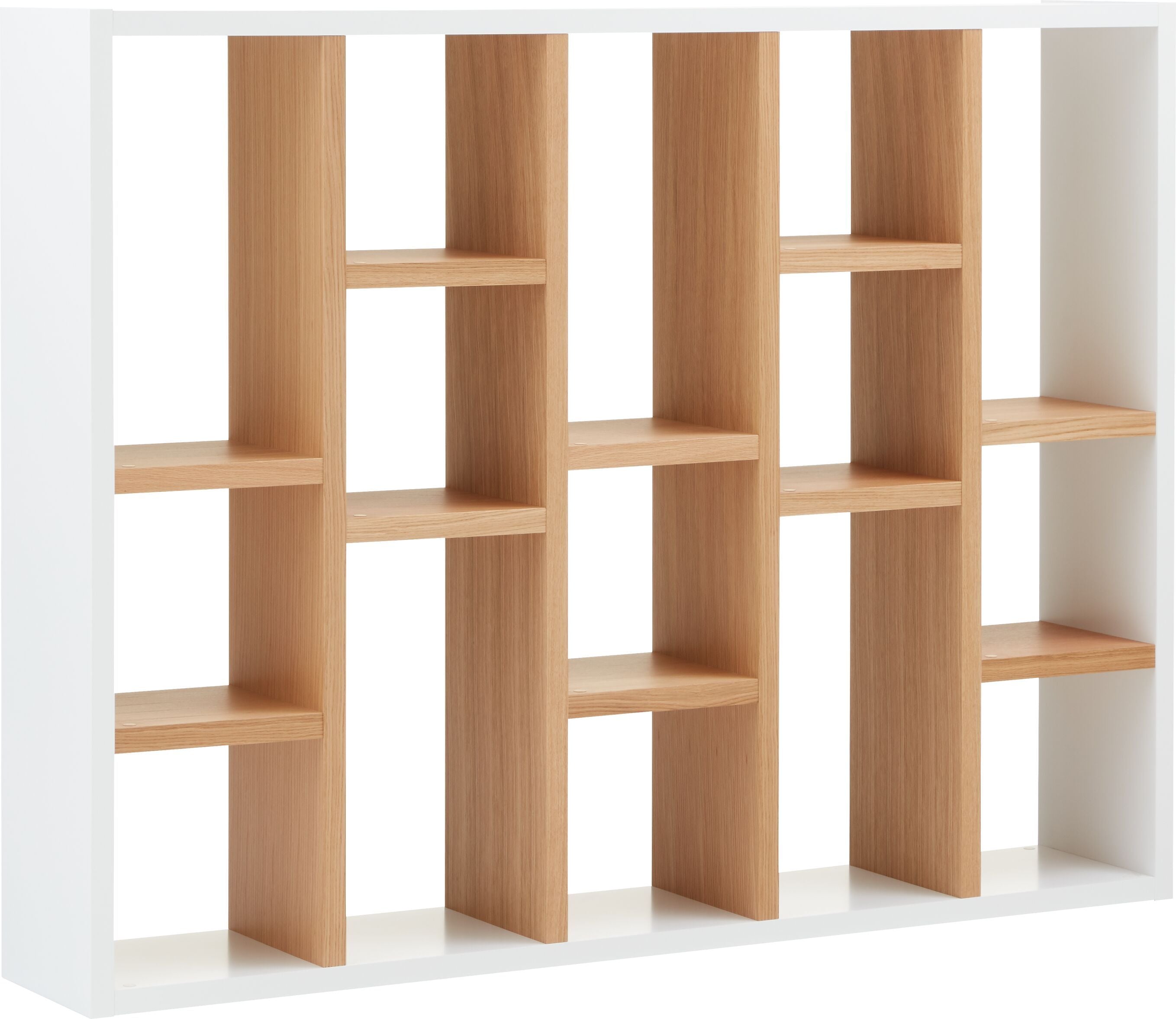 INDUS Regal - Weiss / Eiche / B: 150.0 cm x T: 34.0 cm x H: 198.0 cm