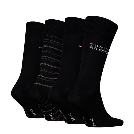 Tommy Hilfiger Gaveæske 4-pak Strømper, Black, 43-46