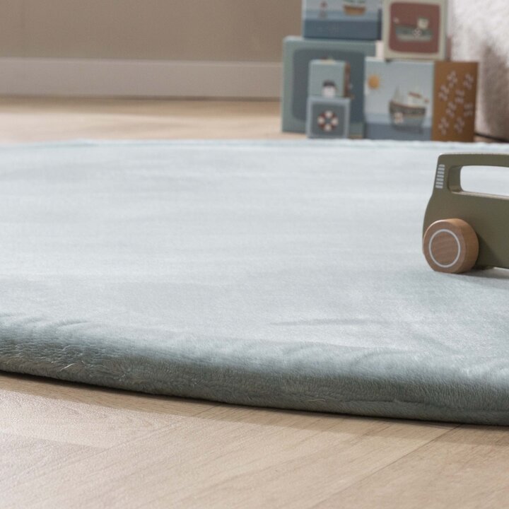 Ronde speelmat - Jip Blauw | Wasbaar