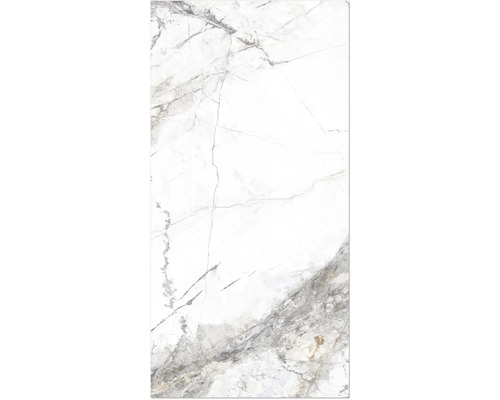 Porseleinen wand- en vloertegel Marmer Riva goud 60 x 120 x 0,9 cm glanzend gerectificeerd