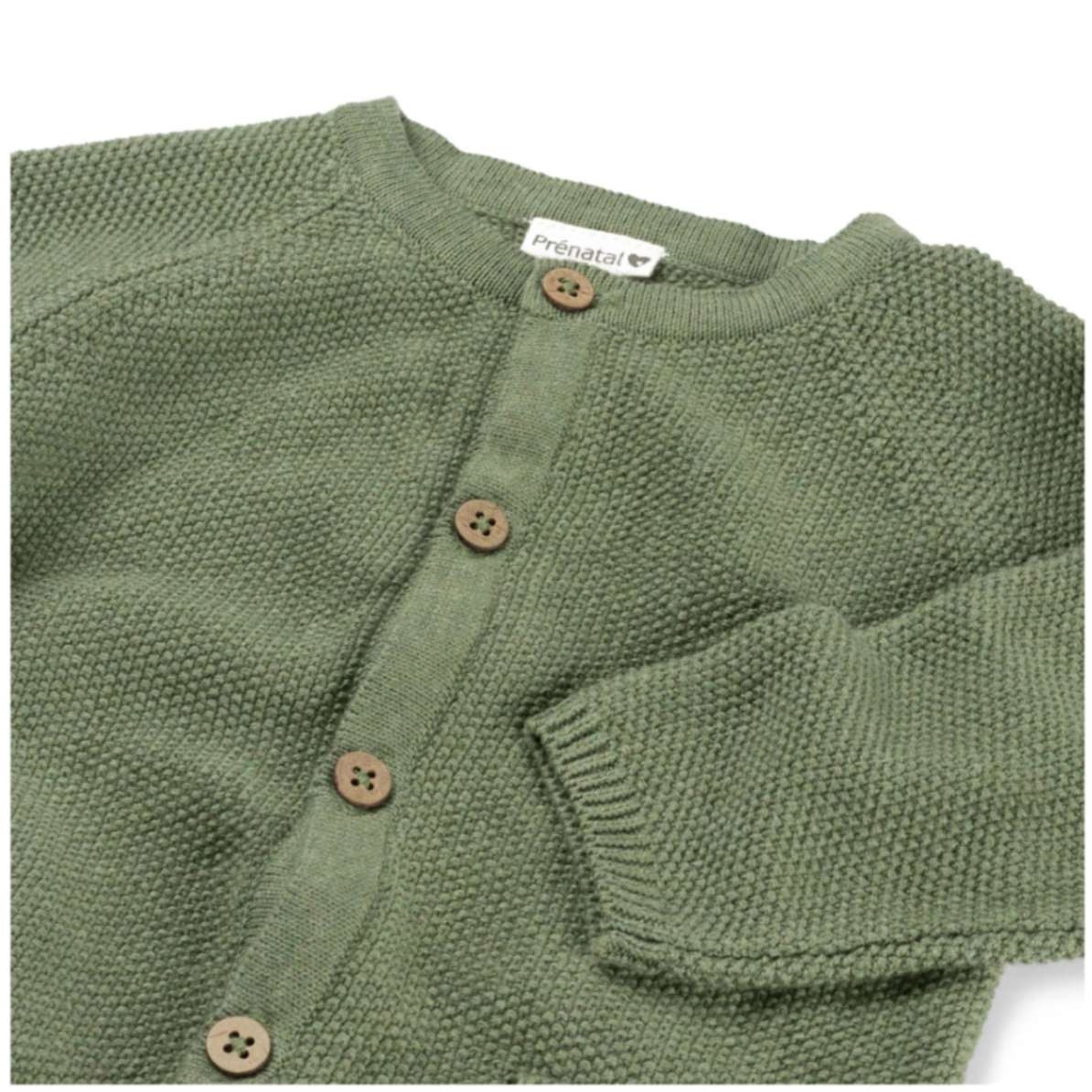 Prénatal newborn vest lange mouwen effen groen