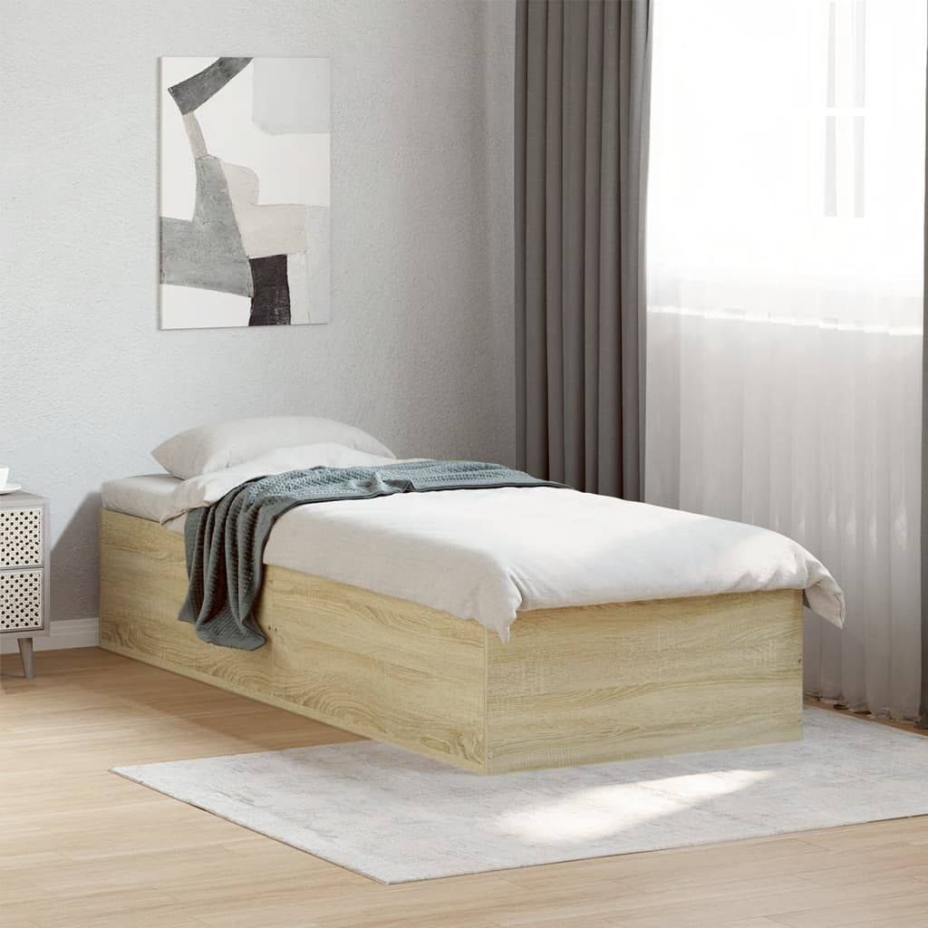 vidaXL Bettgestell Sonoma-Eiche 75x190 cm Holzwerkstoff 841988