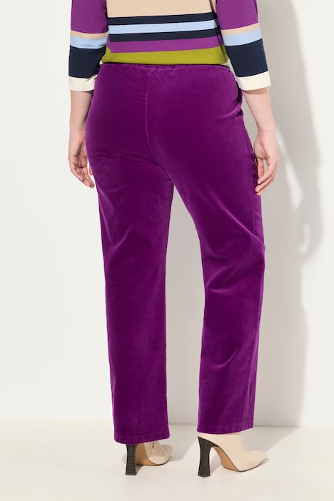 Cordhose, weites, gerades Bein, Elastikbein
